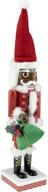 🏾 african american santa 14-inch traditional wooden nutcracker - clever creations, ideal festive christmas décor for shelves and tables logo