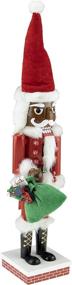 img 4 attached to 🏾 African American Santa 14-inch Traditional Wooden Nutcracker - Clever Creations, Ideal Festive Christmas Décor for Shelves and Tables