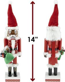 img 3 attached to 🏾 African American Santa 14-inch Traditional Wooden Nutcracker - Clever Creations, Ideal Festive Christmas Décor for Shelves and Tables