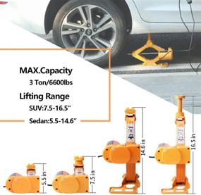 img 3 attached to ROGTZ Electric Car Floor Jack Set: 3 Ton All-in-one Automatic 12V Scissor Lift Jack with Impact Wrench for Easy Tire Change & Replacement