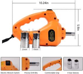 img 1 attached to ROGTZ Electric Car Floor Jack Set: 3 Ton All-in-one Automatic 12V Scissor Lift Jack with Impact Wrench for Easy Tire Change & Replacement