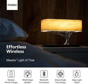 img 2 attached to 🔦 Настольная лампа Ampulla Masdio с Bluetooth-динамиком, беспроводной зарядкой и плавной регулировкой яркости – настольная лампа со спящим режимом