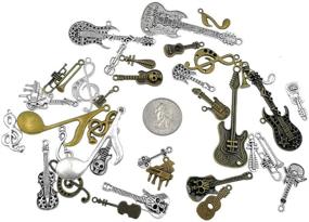 img 3 attached to 🎵 Kinteshun Music Elements Charm Alloy: Multistyle DIY Jewelry Making Accessory Kit with Symbolic Musical Instrument Notes Pendant Connectors (38pcs, Antique Silver & Bronze Tone)