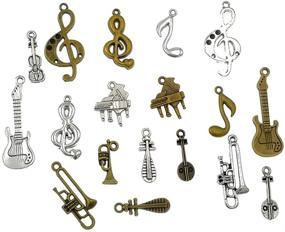 img 2 attached to 🎵 Kinteshun Music Elements Charm Alloy: Multistyle DIY Jewelry Making Accessory Kit with Symbolic Musical Instrument Notes Pendant Connectors (38pcs, Antique Silver & Bronze Tone)