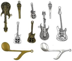 img 1 attached to 🎵 Kinteshun Music Elements Charm Alloy: Multistyle DIY Jewelry Making Accessory Kit with Symbolic Musical Instrument Notes Pendant Connectors (38pcs, Antique Silver & Bronze Tone)