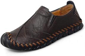 img 4 attached to Awanxy Loafers Leather Driving Stitching Men's Shoes in Loafers & Slip-Ons
