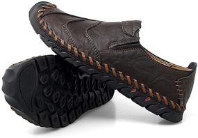 img 1 attached to Awanxy Loafers Leather Driving Stitching Men's Shoes in Loafers & Slip-Ons