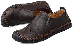 img 2 attached to Awanxy Loafers Leather Driving Stitching Men's Shoes in Loafers & Slip-Ons