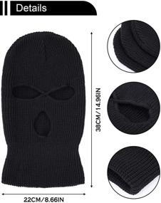 img 2 attached to 🧣 Geyoga 3-Holes Full Face Cover Knitted Neck Balaclava Hat: Ideal Winter Headwear for Men and Women in Outdoor Sports and Cycling