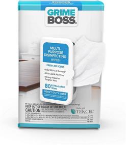 img 4 attached to 🧼 Grime Boss All-Purpose Disinfectant Wipes (80CT), Surface & Electronics Cleaner, Kills Cold & Flu Virus, Fresh Air Scent