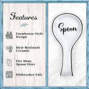 img 1 attached to White Ceramic Spoon Rest for Kitchen Counter & Stove Top by Home Acre Designs - Multipurpose Spoon Holder for Cooking & Counter Protection - Must-Have Kitchen Gadgets for Optimal Organization