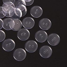 img 4 attached to 🧵 YalansmaiP 200 Pcs 1 Inch Clear Resin Buttons - Round, Flatback, Transparent - Ideal for Sewing Crafts