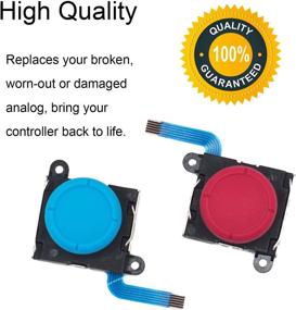 img 3 attached to 🎮 BRHE 3D Analog Joystick Replacement Left/Right Repair Kit Thumb Sticks Sensor with 4 “Y” Screws for Switch Controller NS Lite Console - 2 Pack (Red/Blue)