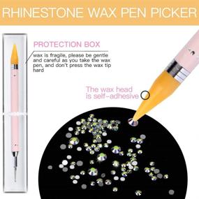 img 2 attached to 💎 3456 Pieces Glue-Fix Crystal Rhinestones, SS3/4/5/6/8/10 Glass Gems Beads Flatback Stones with Rhinestone Wax Pen/Nail Dotting Tool, Ideal for Nail Art, Shoes, Dress, Cards, Crafts - DIY Diamond Decorations, 576 Pieces per Size