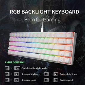 img 3 attached to 🔒 RK ROYAL KLUDGE RK68 (RK855) Wired 65% Mechanical Keyboard: Compact Layout, RGB Backlit, Hot Swappable, Brown Switches