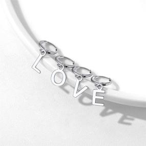 img 2 attached to 🎁 ChicSilver Personalized Initial Dangle Hoop Earrings for Women | 925 Sterling Silver | 26 Alphabet Letter Huggie Earrings | with Gift Box