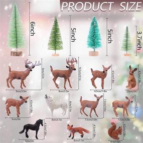 img 3 attached to 🎄 10Pcs Mini Christmas Pine Trees with 11Pcs Christmas Miniatures Deer, Squirrel, and Rabbit Wolf Figurines - Resin Ornaments for Christmas Village Garden Micro Landscape, DIY Xmas Crafts - IofferSuper