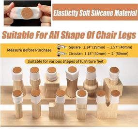 img 2 attached to 🪑 Ultimate Protection: Upgraded 32 Pcs Chair Leg Protectors for Hardwood Floors - Stretchable Silicone Felt Furniture Pads, Non Slip, Free Moving Table Leg Covers, Stool Leg Protectors Caps