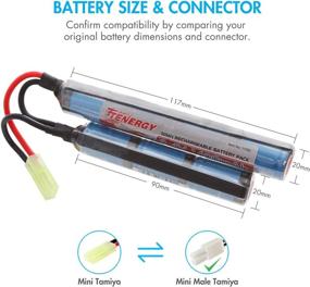 img 2 attached to 🔋 Tenergy 8.4V Airsoft Battery 1600mAh NiMH Nunchuck Battery with Mini Tamiya Connector for M4 Rifle Airsoft Gun + 8.4V-9.6V NiMH Battery Charger with Mini Tamiya Connector and Standard Tamiya Adaptor