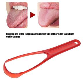 img 3 attached to 👅 Red Tongue Brush - Hygiene Tongue Scraper for Fresh Breath and Healthy Oral Care - Portable Mouth Scrubber Tools