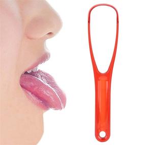 img 1 attached to 👅 Red Tongue Brush - Hygiene Tongue Scraper for Fresh Breath and Healthy Oral Care - Portable Mouth Scrubber Tools