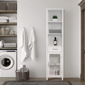 img 3 attached to 🏺 Elegant Delaney Linen Cabinet with 1 Drawer and 3 Open Shelves in White - Perfect for Home Fashions