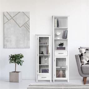 img 2 attached to 🏺 Elegant Delaney Linen Cabinet with 1 Drawer and 3 Open Shelves in White - Perfect for Home Fashions