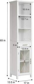 img 1 attached to 🏺 Elegant Delaney Linen Cabinet with 1 Drawer and 3 Open Shelves in White - Perfect for Home Fashions