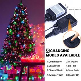 img 2 attached to 🎄 Quntis 164FT 500 LED Christmas Tree Lights, Multicolored Xmas String Lights for Indoor/Outdoor Décor, 8 Modes Fairy Twinkle Lights for Home Garden Wedding Party Valentine's Day