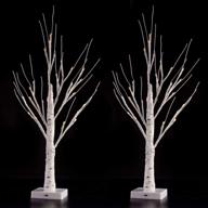 🌳 sunnyglade 2pcs 2ft 24 led birch tree light: warm white fairy tree bonsai for home wedding festival party christmas decoration logo