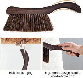 img 1 attached to 🧹 VMVN Soft Bristles Bed Brush Hand Broom for Cleaning - 13 inch Length, Wooden Handle - Ideal for Car, Bed, Couch, Draft, Furniture, Clothes - Enhance Comfort and Dusting Efficiency