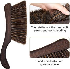 img 3 attached to 🧹 VMVN Soft Bristles Bed Brush Hand Broom for Cleaning - 13 inch Length, Wooden Handle - Ideal for Car, Bed, Couch, Draft, Furniture, Clothes - Enhance Comfort and Dusting Efficiency