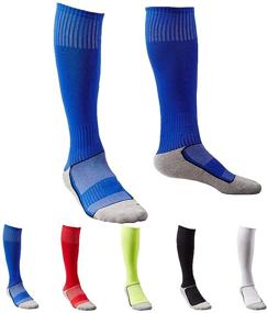 img 4 attached to 🧦 Premium 5 Pair Long Athletic Football/Soccer Socks: Over the Knee High Cotton Sport Tube Socks