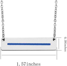 img 3 attached to 🎁 Bar Necklace Gift for Wife and Mom - Thin Blue Line Jewelry for Appreciation