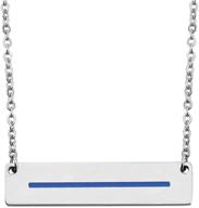 🎁 bar necklace gift for wife and mom - thin blue line jewelry for appreciation logo