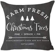 🎄 mfgneh farm fresh christmas trees cotton linen throw pillow covers - festive christmas decor cushion cover 20 x 20 inch for sofa - christmas pillow covers: enhance your holiday decor logo