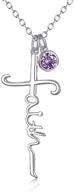 necklace sterling religious pendant zirconia logo
