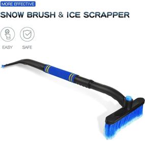 img 3 attached to ❄️ AIKESI 34.5’’ Extendable Car Snow Brush & Ice Scraper – Effective Snow Removal Tool for Cars, SUVs, and Trucks (Blue - 4)