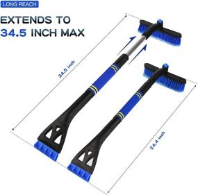 img 2 attached to ❄️ AIKESI 34.5’’ Extendable Car Snow Brush & Ice Scraper – Effective Snow Removal Tool for Cars, SUVs, and Trucks (Blue - 4)