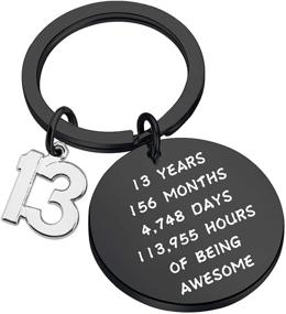 img 4 attached to FEELMEM Birthday Keychain Stainless Keychain Black
