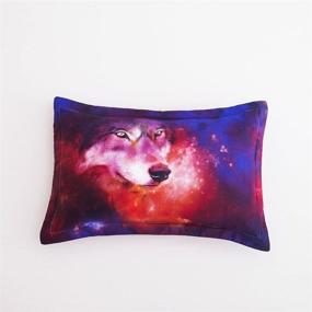 img 1 attached to Full/Queen Size Wolf Bedding 3D Galaxy Animal Duvet Cover Sets for Kids with Duvet Cover and Pillowcase - Full/Queen, Wolf