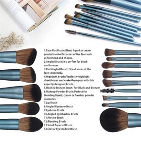 img 3 attached to 💄 BS-MALL 14Pcs Premium Synthetic Professional Makeup Brushes Set - Foundation Powder, Blending Concealer, Eye shadows, Blush Brush Kit in Deep Starry Blue