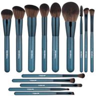 💄 bs-mall 14pcs premium synthetic professional makeup brushes set - foundation powder, blending concealer, eye shadows, blush brush kit in deep starry blue logo