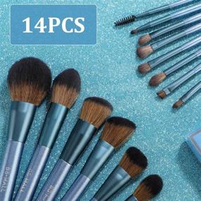 img 1 attached to 💄 BS-MALL 14Pcs Premium Synthetic Professional Makeup Brushes Set - Foundation Powder, Blending Concealer, Eye shadows, Blush Brush Kit in Deep Starry Blue