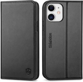 img 4 attached to 📱 SHIELDON Genuine Leather Wallet Case for iPhone 12/12 Pro 5G | Magnetic RFID Blocking Credit Card Holder | Kickstand | Shockproof | Compatible with iPhone 12/12 Pro (6.1 Inch 2020) | Black