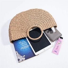 img 2 attached to Women Bamboo Crochet Shoulder Summer Women's Handbags & Wallets