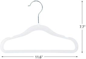 img 2 attached to 👶 Finnhomy Non-Slip Velvet Hangers for Baby and Kids - 30-Pack with Finger Clips (White): Premium Closet Organization Solution