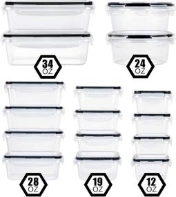 img 2 attached to 🍱 32-Piece Airtight Plastic Food Storage Containers with Lids - Leakproof Snap Lock Lids, BPA-Free, Microwave and Dishwasher Safe - FOOYOO