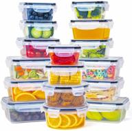 🍱 32-piece airtight plastic food storage containers with lids - leakproof snap lock lids, bpa-free, microwave and dishwasher safe - fooyoo logo