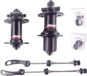 img 4 attached to 🚲 JGbike MTB 32 Hole Quick Release and Axle Hubs for 6 Bolts Disc Brake Mountain Bike Bicycle - Front 100mm/Rear 135mm & Front 100mm/Rear 142mm - Including Exchange End Caps